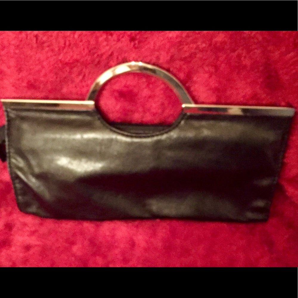 Black Leather Purse Silver Handle Candie's
